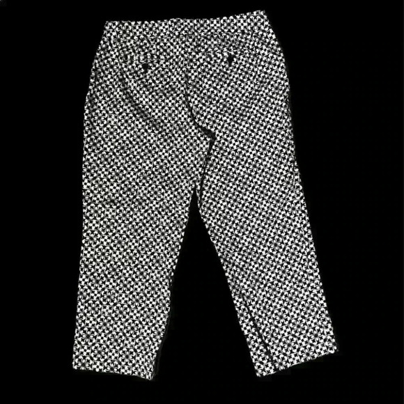 LAUNDRY By SHELY SEGAL CROPPED black and white pants capris bottoms SIZE 10 - Picture 4 of 7